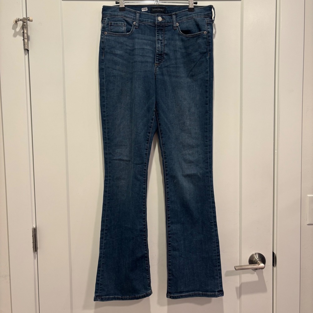 Banana Republic Womens Mid Rise Flare Bootcut Jeans Dark Wash Blue Size 29/8
